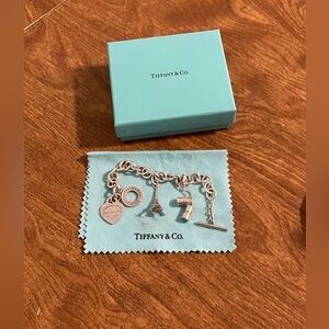 Return to Tiffany Toggle Bracelet with two charms